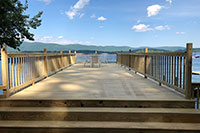 Lake George 14x32 deck with boat storage underneath